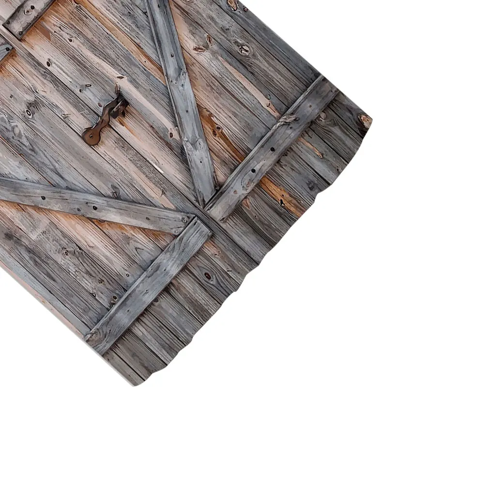 

Водонепроницаемая занавеска для душа, деревянная дверь для купания, занавески для ванной комнаты с принтом, полиэстер, легко подвешиваемые крючки для дома