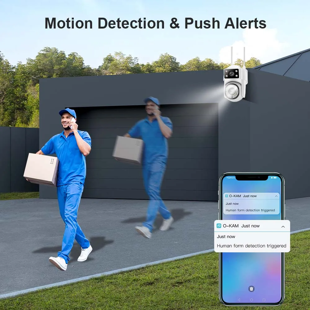 4k Wifi Camera 8mp Ip Camera Dual Lens Dual Screen Security Ai Tracking Ptz Cctv External Surveillance Outdoor