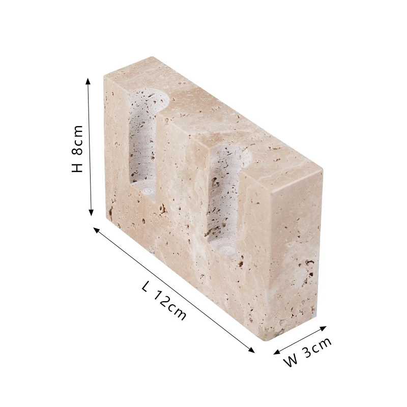 Natural Marble Stone Candle Holder Vintage Travertine Candlesticks for Candles Home Decorations