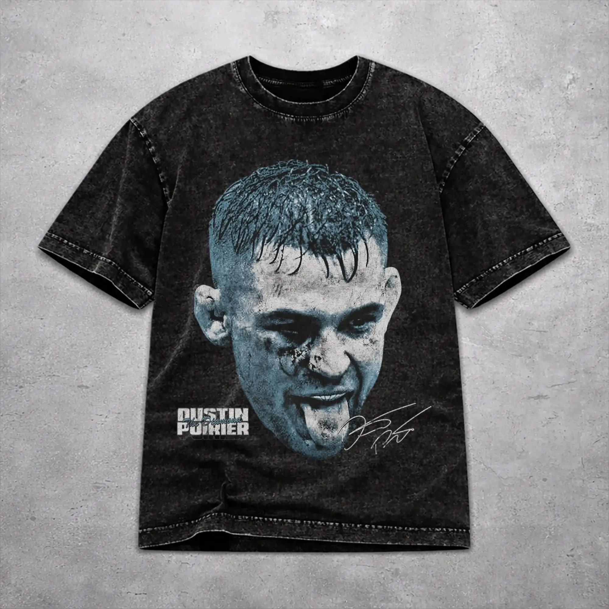 Dustin Poirier  Washed T Shirt Vintage Harajuku Men Women  Hiphop Tee T-Shirts Cotton