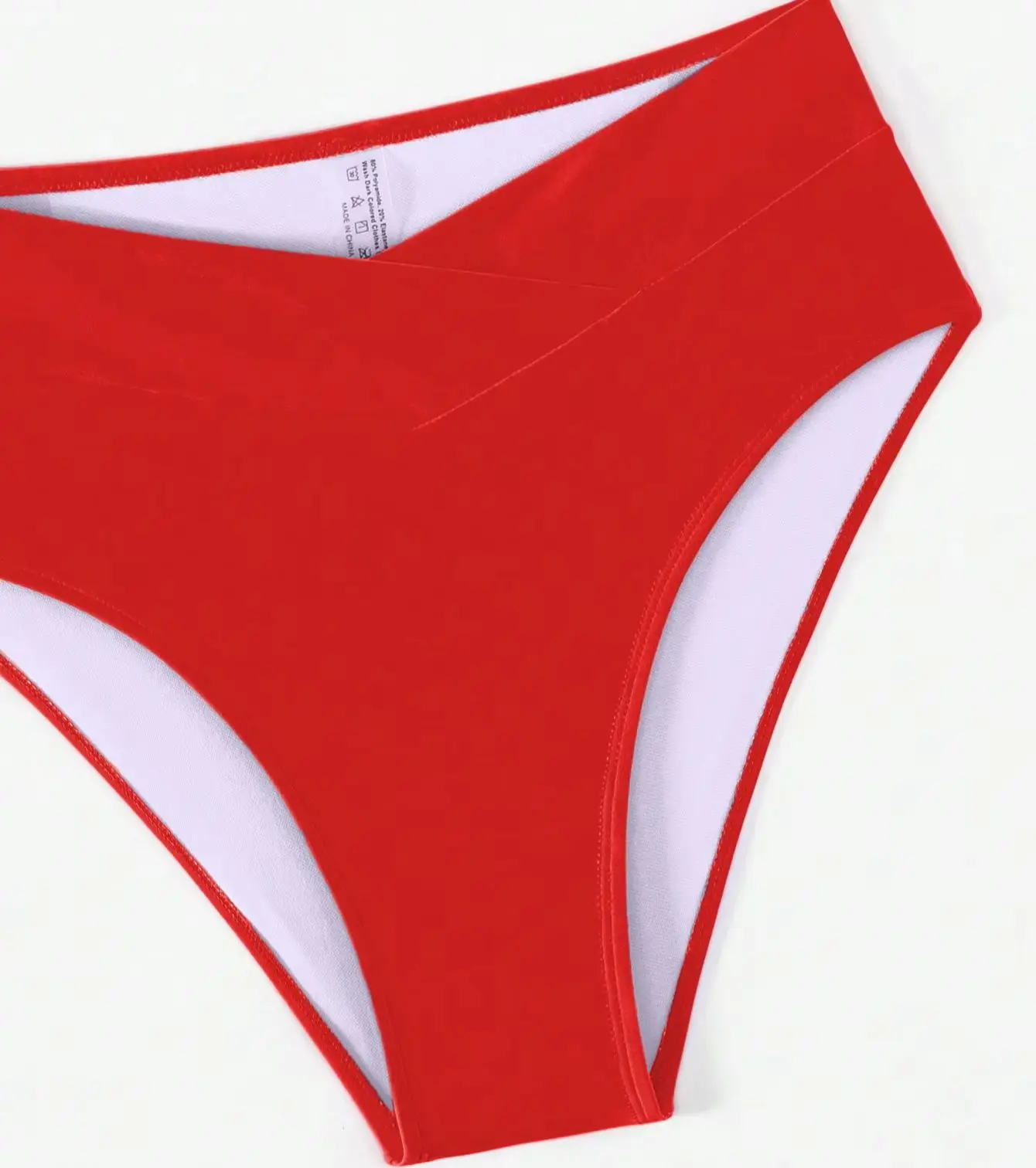 Sexy Cross Bikini Set Deep V-neck Plain Swimming Suit Fashion Cross High Waist Pants Sexy Bikini Suit