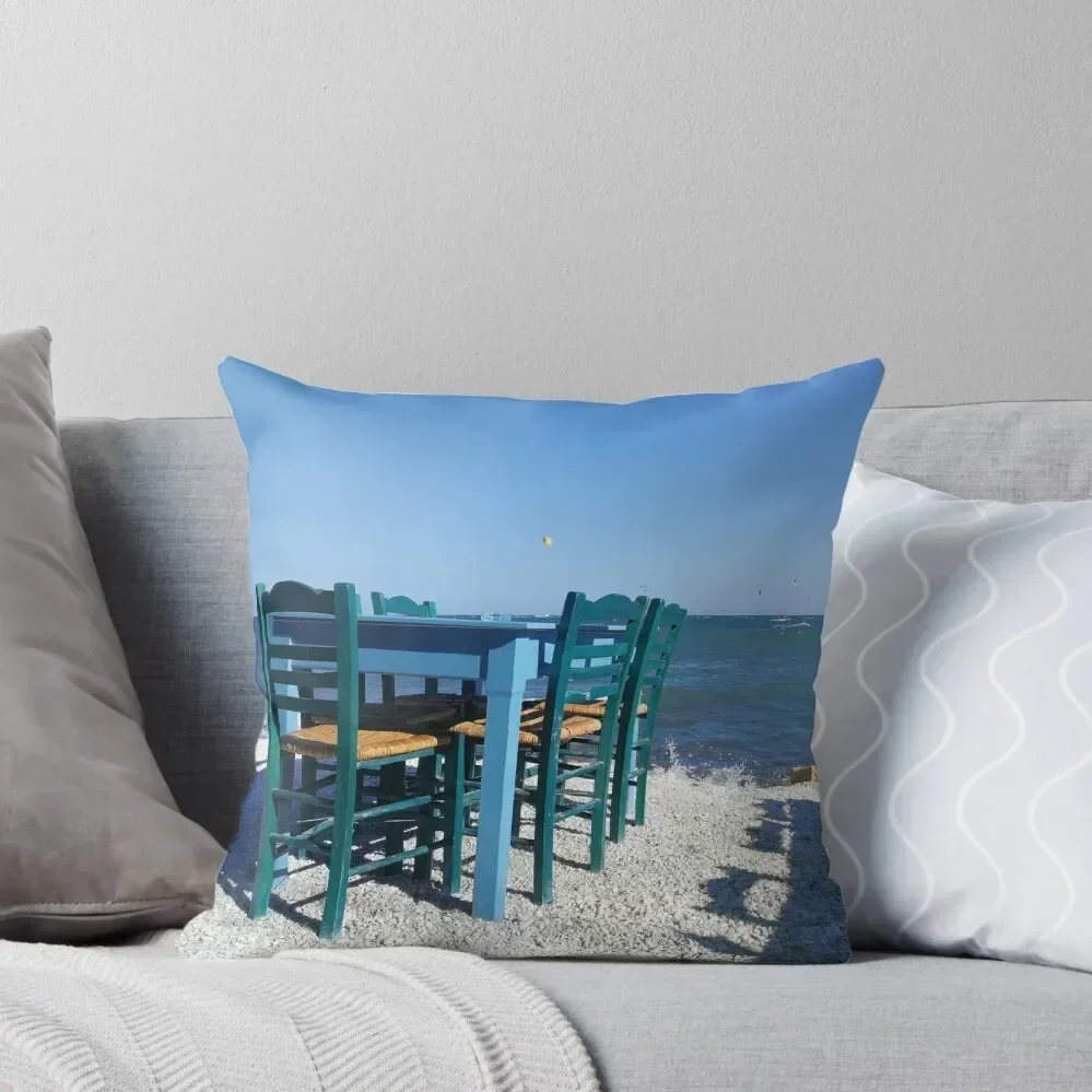 

Greek Tavern Table by the Sea Throw Pillow pillow pillowcase bed pillows Pillowcases Cushion Covers Sofa pillow