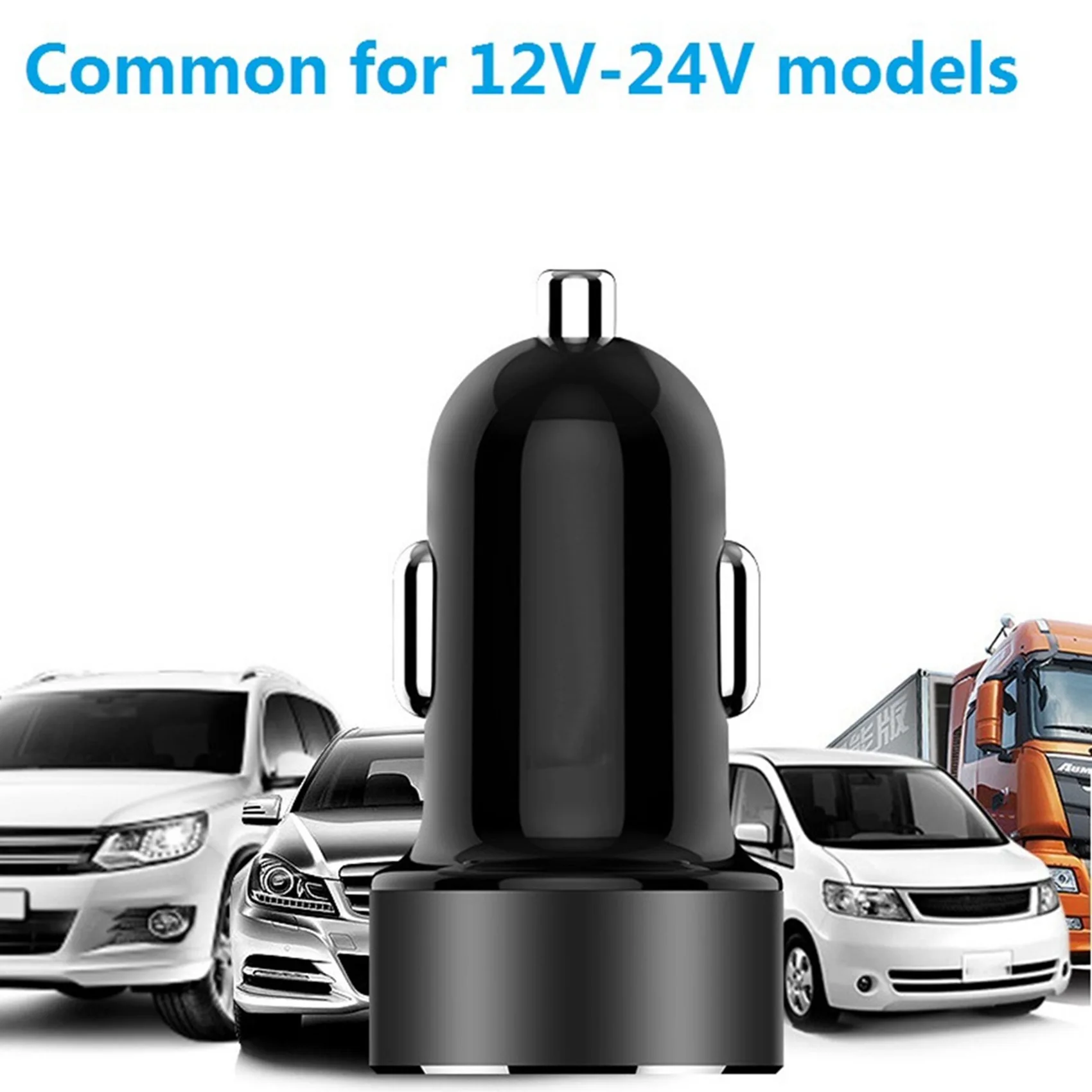 AB56-3.1A Dual USB Car Charger 2 Port LCD Display 12-24V Fast Quick Charging Auto Power Adapter With LED Light