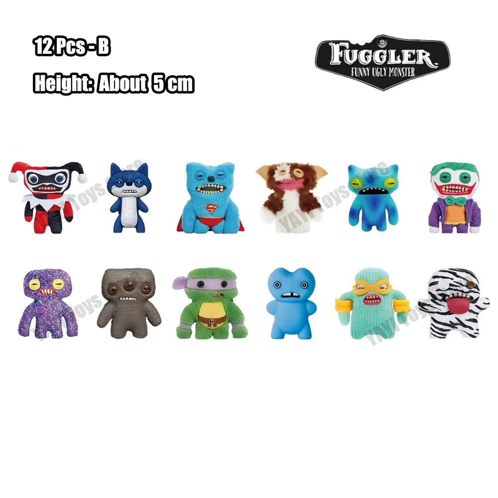 جديد 12 قطعة/المجموعة Fuggler مضحك القبيح الوحش أنيمي الشكل سلسلة لعبة دمية قبيحة لطيف مضحك دمية البلاستيكية نموذج سطح المكتب الديكور اللعب #5