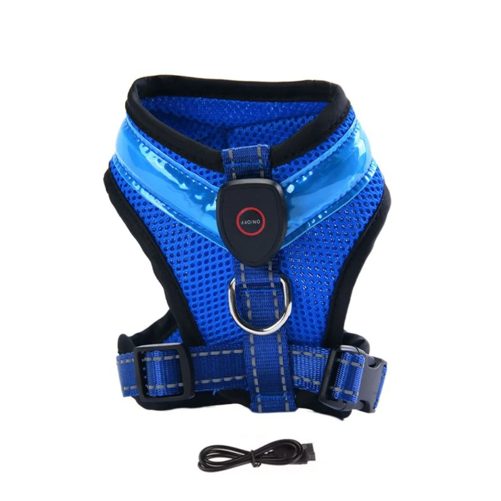 

Durable Luminous Pet LED Harness Breathable Waterproof Dog Traction Harness Rechargeable Dog Vest Walking The Dog