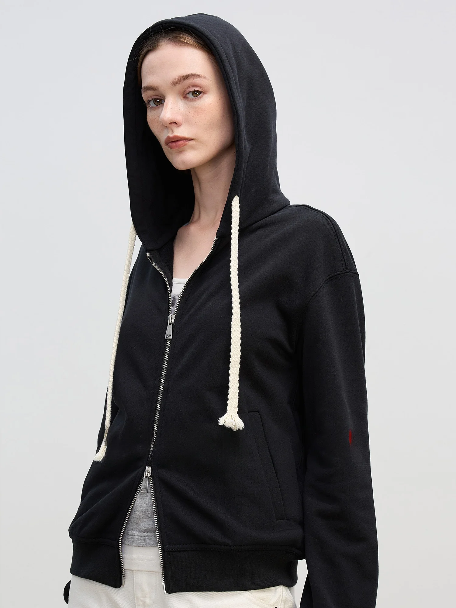 

Hua Ji Yan Opening Ceremony Design Comfortable Loose Hooded Jaet Versatile Outerwear Cotton Polyester Blend ort Coat