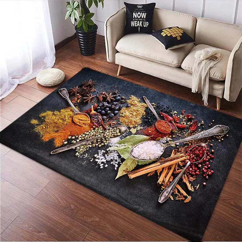 Seasoning printed kitchen living room carpet floor mat  living room carpet rugs living room  decoration maison