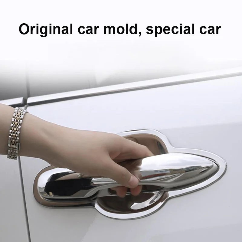 

For Geely Coolray Binyue 2018~2025 Door Handle Cover Door Bowl Protective Sticker Stainless Steel Scratch-resistant Accessories