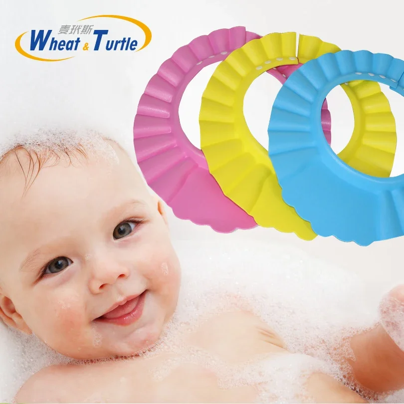 

2024 Hot Sale Baby Bath Cap Visor Hat Adjustable Shower Protect Eye Waterproof Shampoo Splashguard Hair Wash Shield for Inf