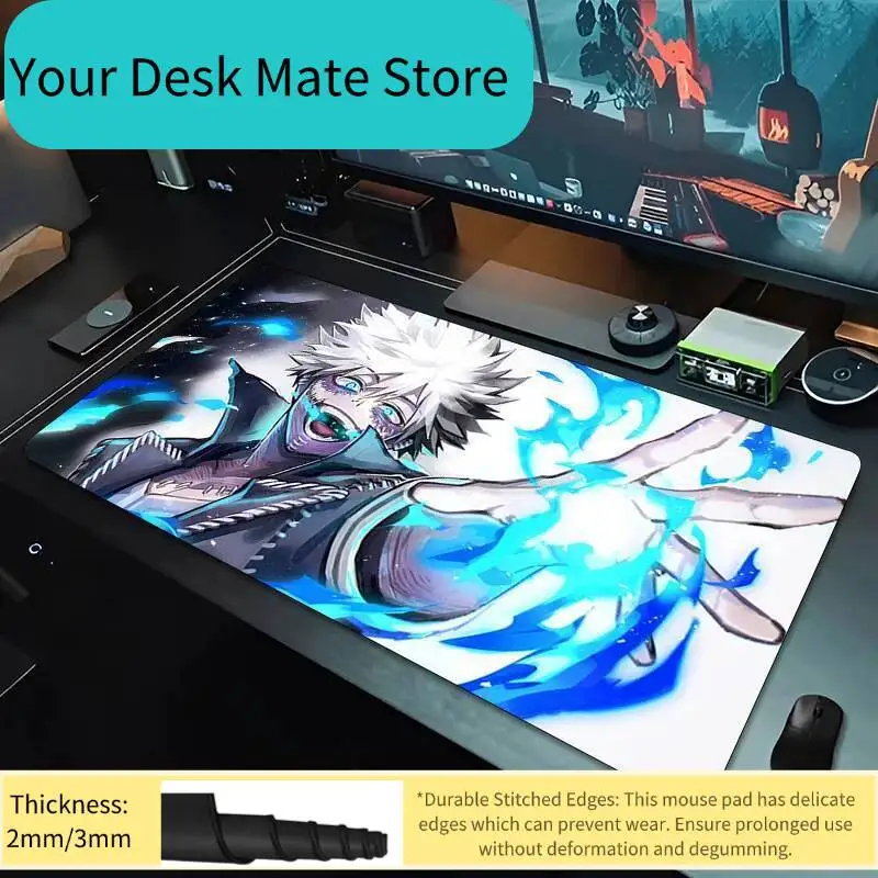Japanisches Anime-Cartoon-Mauspad Dabi My H-Hero Academias Große Laptop-Unterlage Gamer-Tastatur-Schreibtischunterlage Büro-Schrank-PC-Mauspad