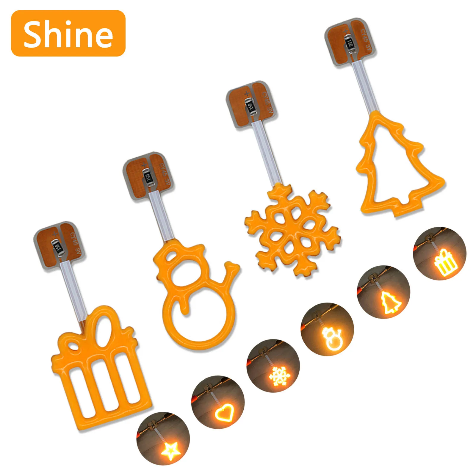 

3pcs AC220V Shaped Light Strip Cartoon Decoration Atmosphere Camping Party Light Source LED Cob Creative Light Bulb Accessories