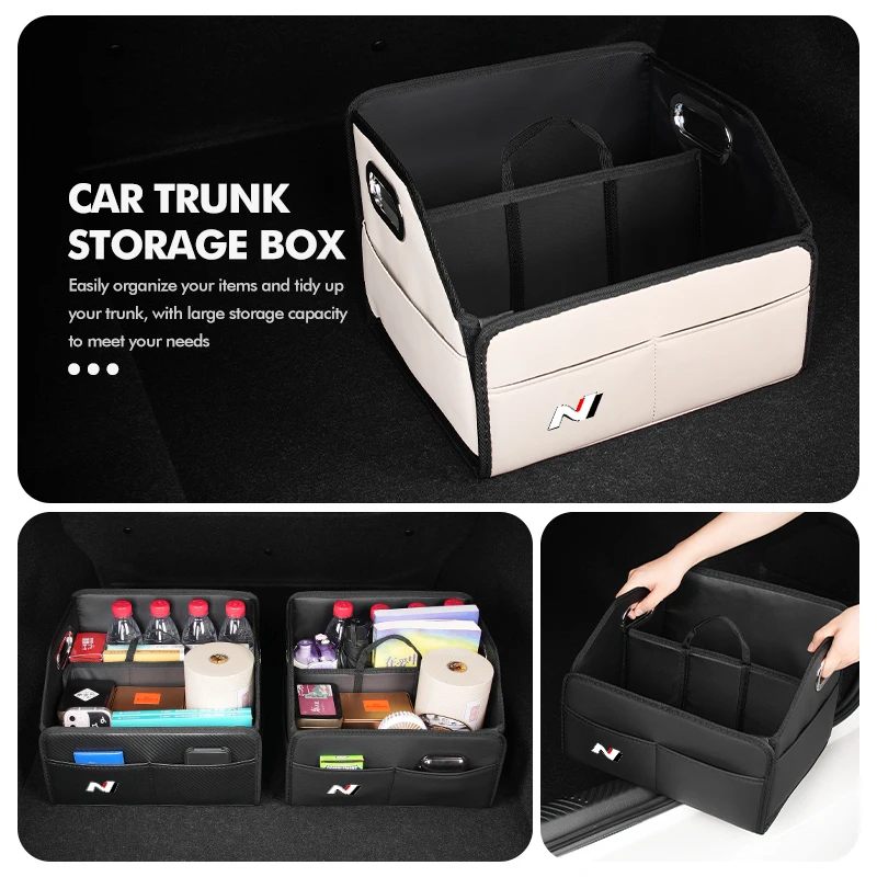 

Car Trunk Storage Box Big Capacity Stowing Tidying Container For Hyundai N Line Tuscon NX4 I20 I30 I10 Sonata Elantra