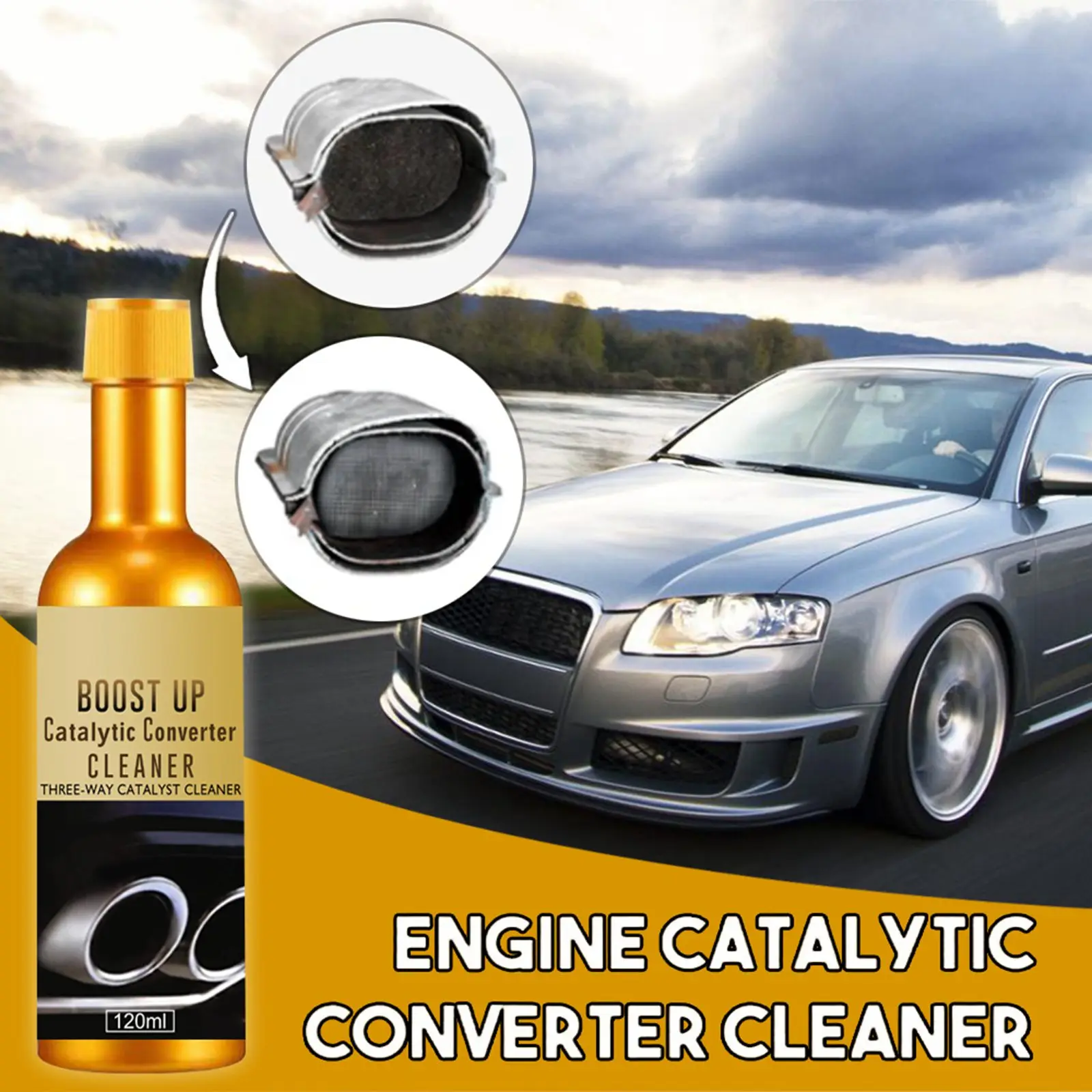 Three way catalytic cleaner car cleaning agent engine interior free exhaust catalytic removal of carbon deposits