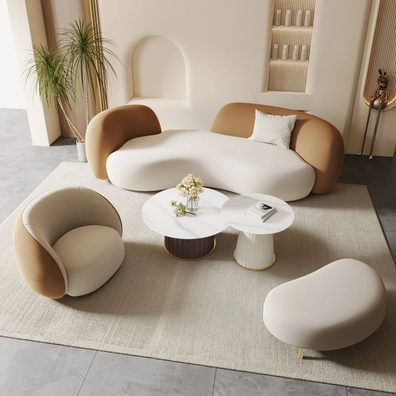 

Sofa Small apartment Living room Premium beauty salon Hotel bedroom Rental house Curved sofa