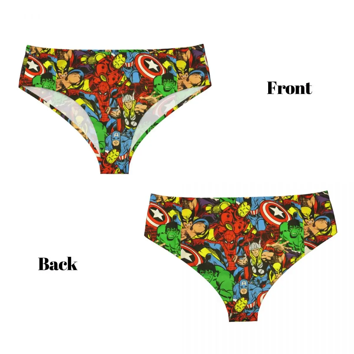 Calcinha personalizada do super-herói para mulheres, roupa íntima feminina do estiramento, breve do homem aranha, cuecas