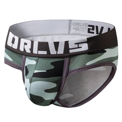 ORLVS – Slip en Coton Camouflage pour Homme, Sous-vêtement Sexy, Slip, Gay