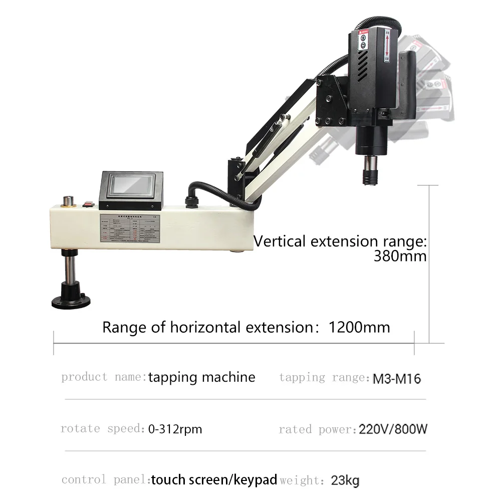 Máquina de roscado eléctrica Universal, herramienta de Tapper de trabajo, 220V, CE, roscado de grifos de perforación eléctrica