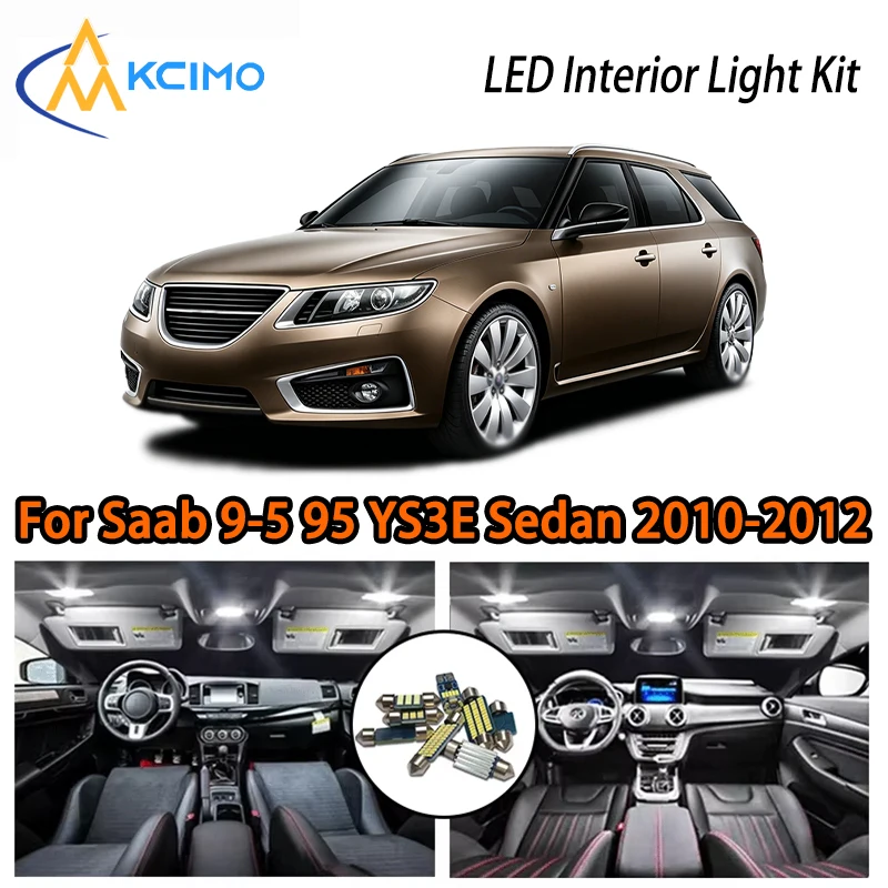

Высококачественные светодиодные внутренние светильники для Saab 9-5 95 YS3E Sedan Wagon 2010-2012, белый/ледяной синий, суперяркие, два цвета на выбор