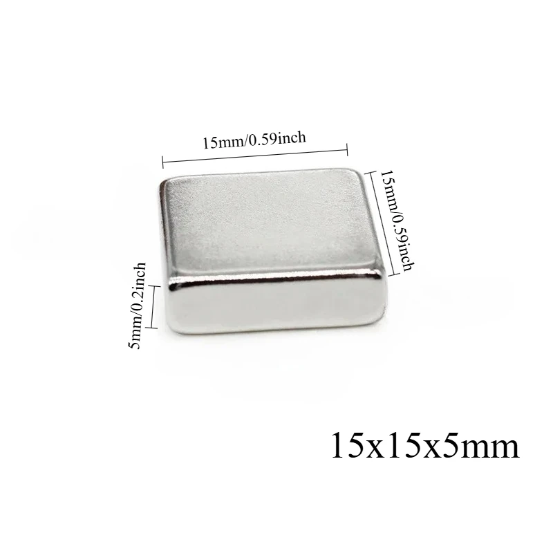 N52 15x15x5 20X20X5 Rectangle Bar Magnet Motor Electric Ebike Neodymium Block Strong Magnets Applications Generator Home Office