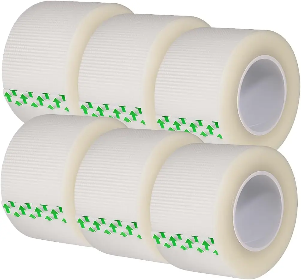 Clear Medical Tape 1 Inch x 10 Yards, 6 Pack Transparent Breathable Adhesive for First Aid Wound Dressing Care