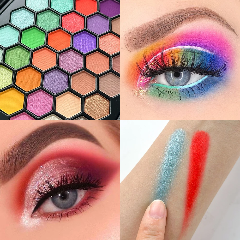 Paleta de Sombras com 54 Cores - Eyeshadow Glitter Pigment avaliação e preço