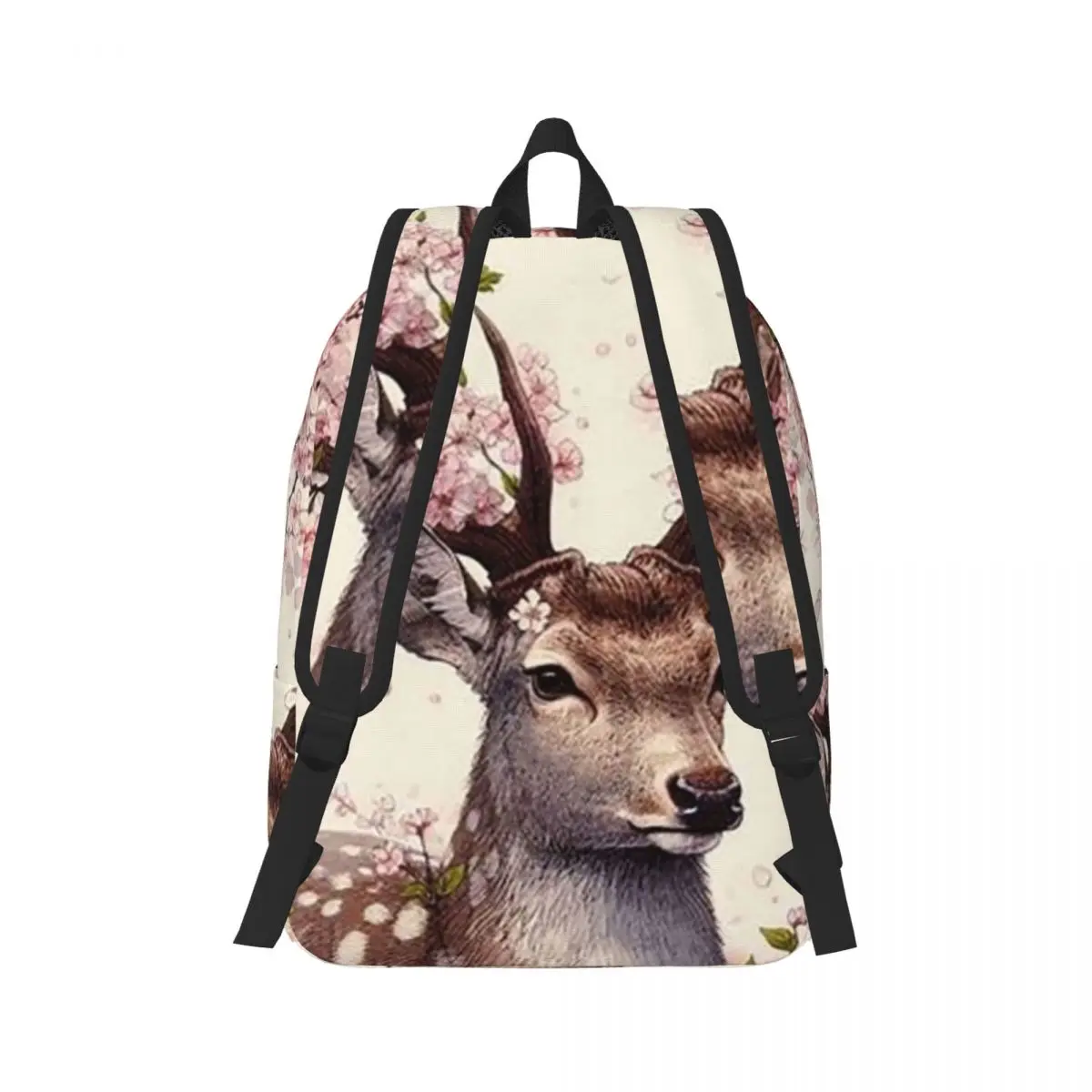 Flower Deer Backpack Student Boys Girls BookBag Children School Bag Computer Shoulder Bags for Men Women