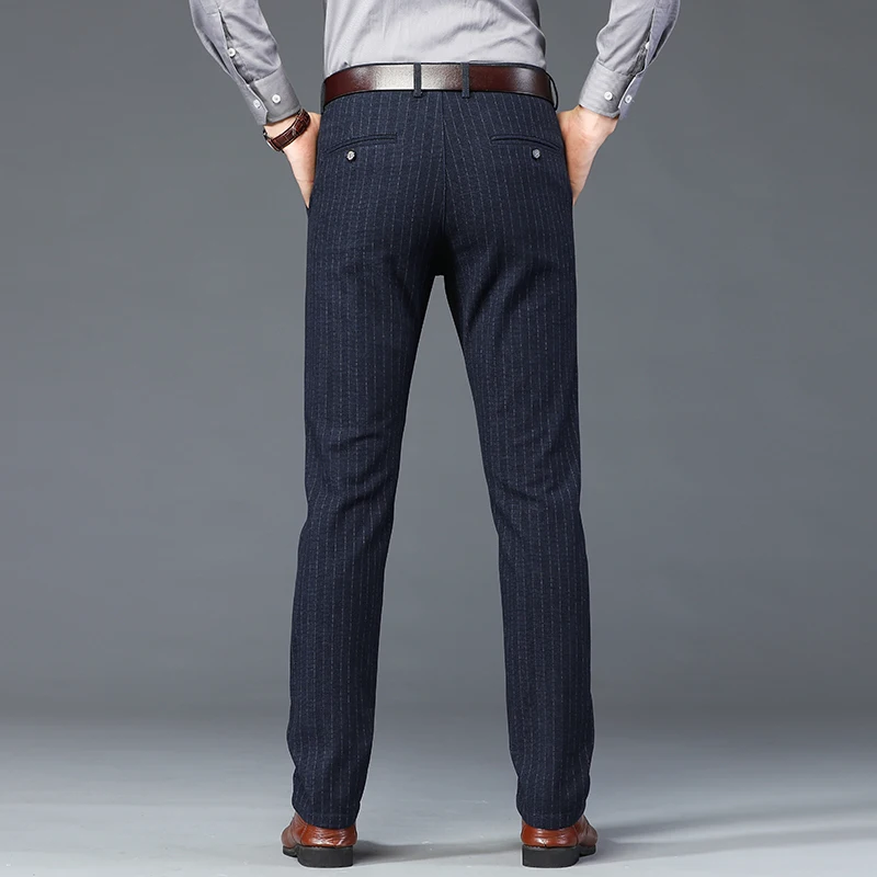 2024 New Men's Pants Trendy Fashion High-End All-Match Loose Straight Korean Striped Business Casual Trousers