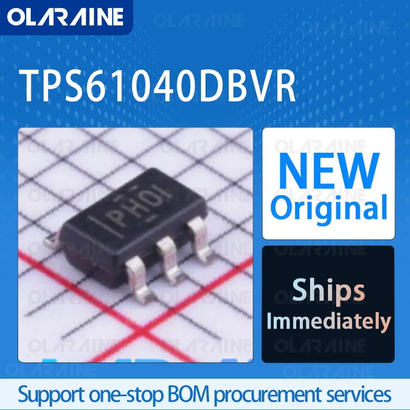10/50/100Pcs TPS61040DBVR SOT-23-5 original ic chip Switching regulators RoHS Voltage 28V Current 400 mA 1 Output Frequency 1MHz