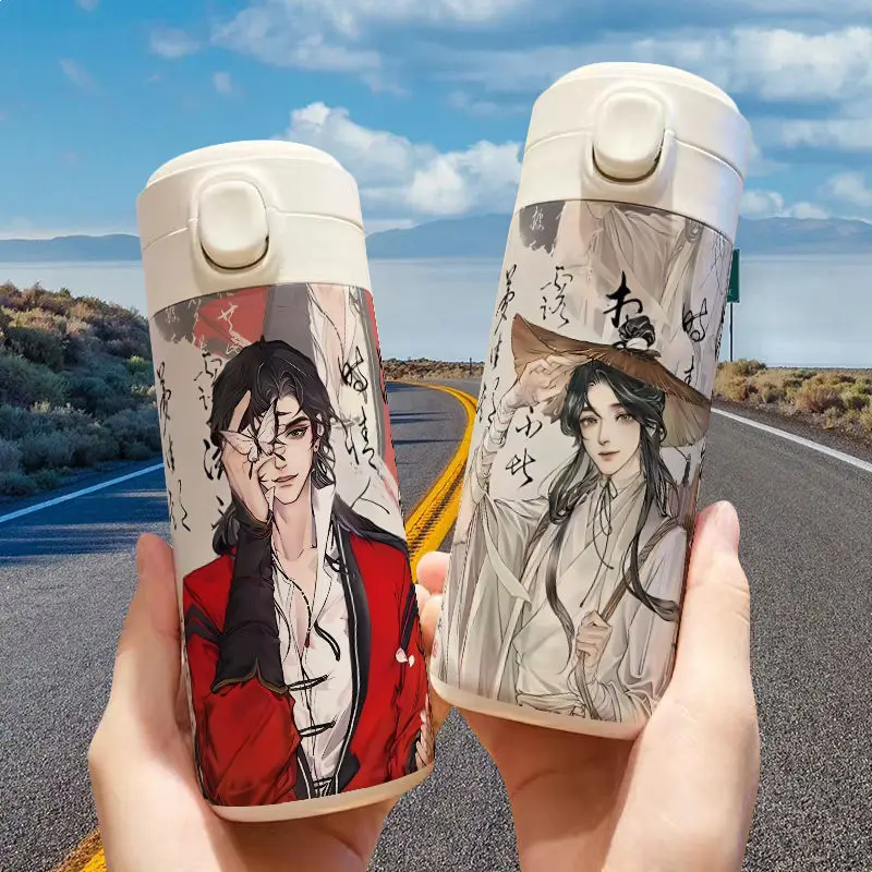 Anime Tian Guan Ci Fu Xie Lian Cosplay Cup Cartoons Hua Cheng Coffee Large Capacity Thermos Cup Compact and Lightweight To Carry