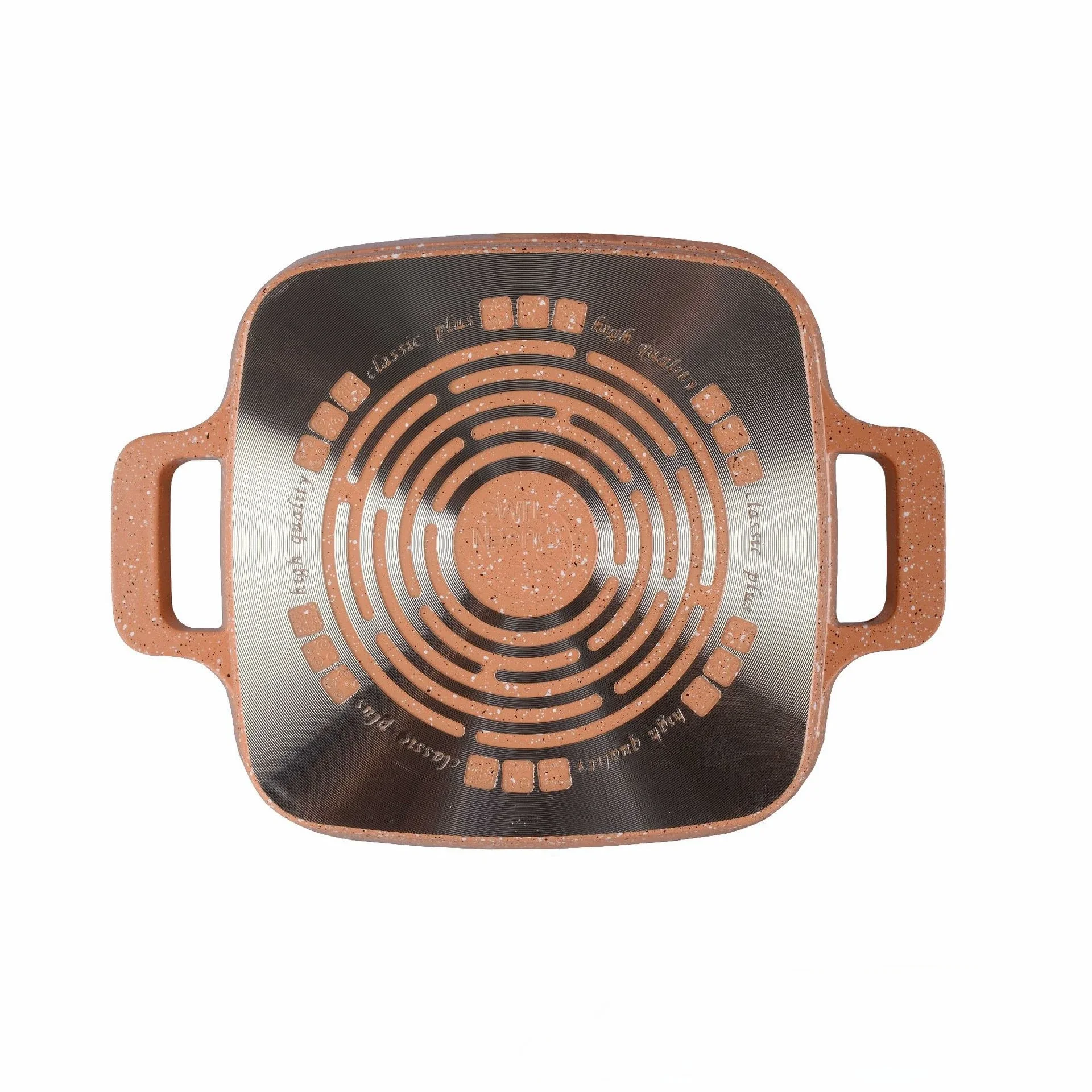 Padella antiaderente quadrata per uso domestico, combinazione da cucina con padella in alluminio pressofuso a strisce