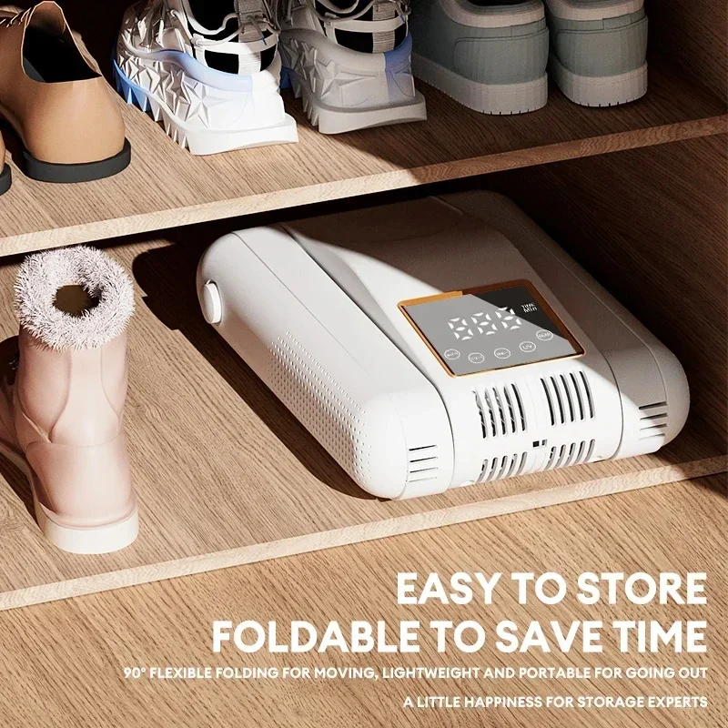 Portable Electric Shoe Dryer 180° Folding Design Smart Display for Shoes Boots Gloves Hats Socks Ski Boots - Air Circulation