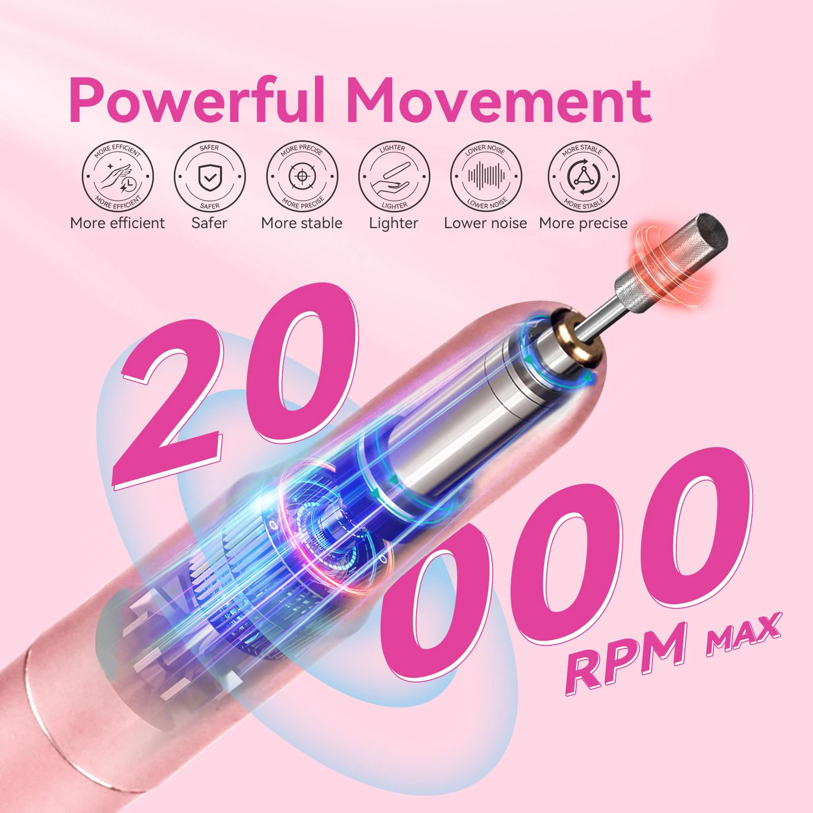 Professional Multi-function Handheld Electric Nail Drill Portable Rechargeable Nail Removal Tool for Salon