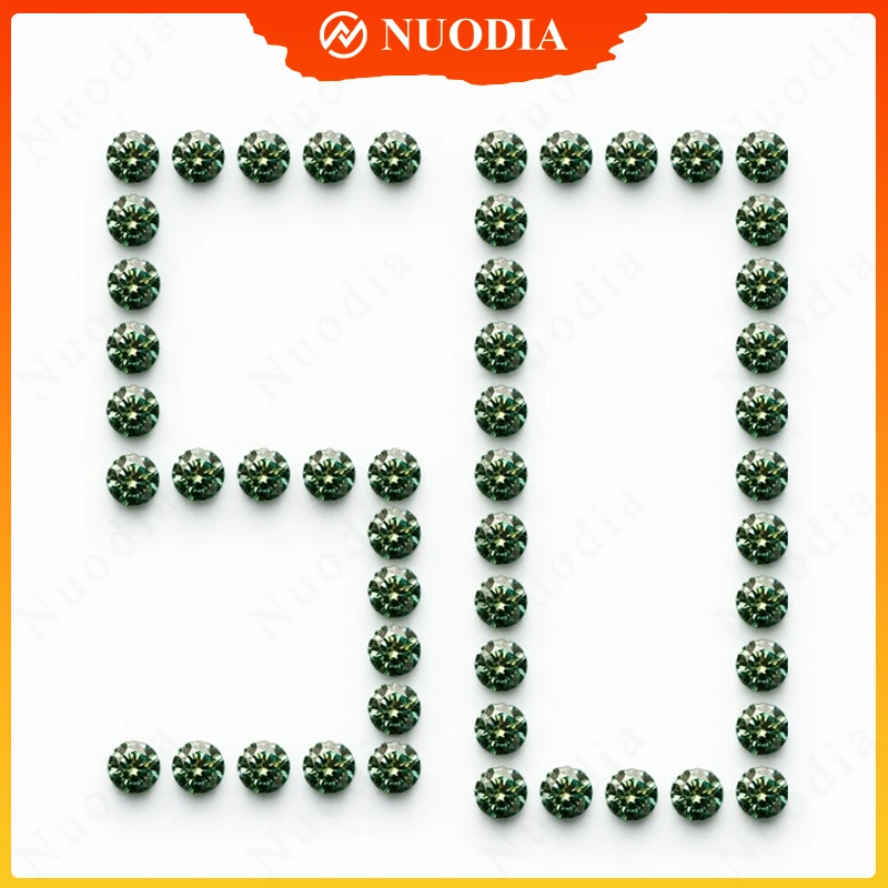 

Natural Green Color Moissanite Stone Round Cut 0.1-20.0ct VVS1 Certified Moissanite Loose Gemstone Positive Pass Tester GRA 3EX