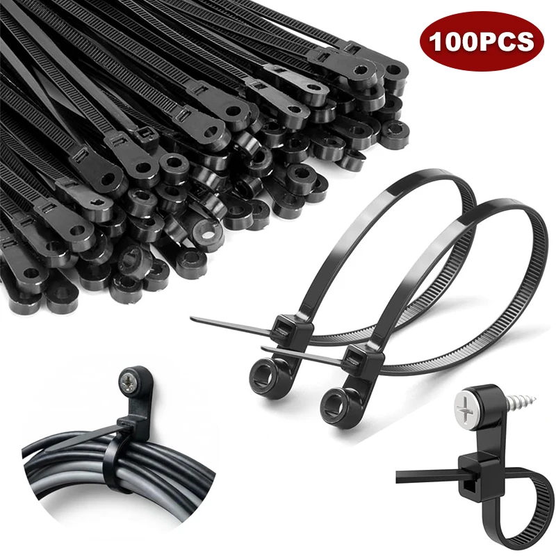 100/200/400PCS Screw Cable Ties Buckle Nylon Auto Tool Fastener Replaceable Car Fenders Trunk Engine Guard Panel Wire Clips