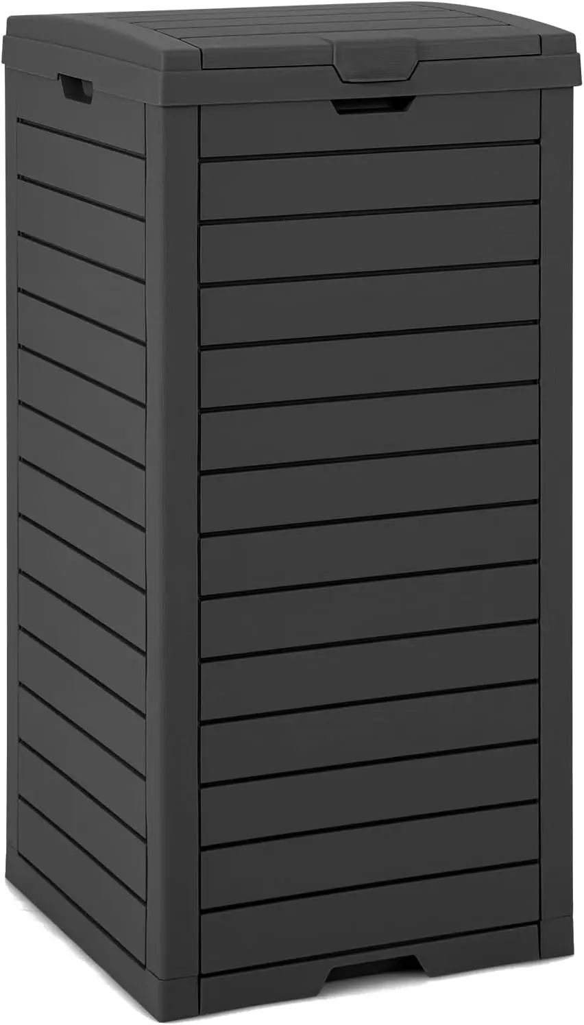 118L Wheelie Bin mit Deckel, wasserdichter Outdoor-Mülleimer für Veranda, Hinterhof, Terrasse – Schwarz