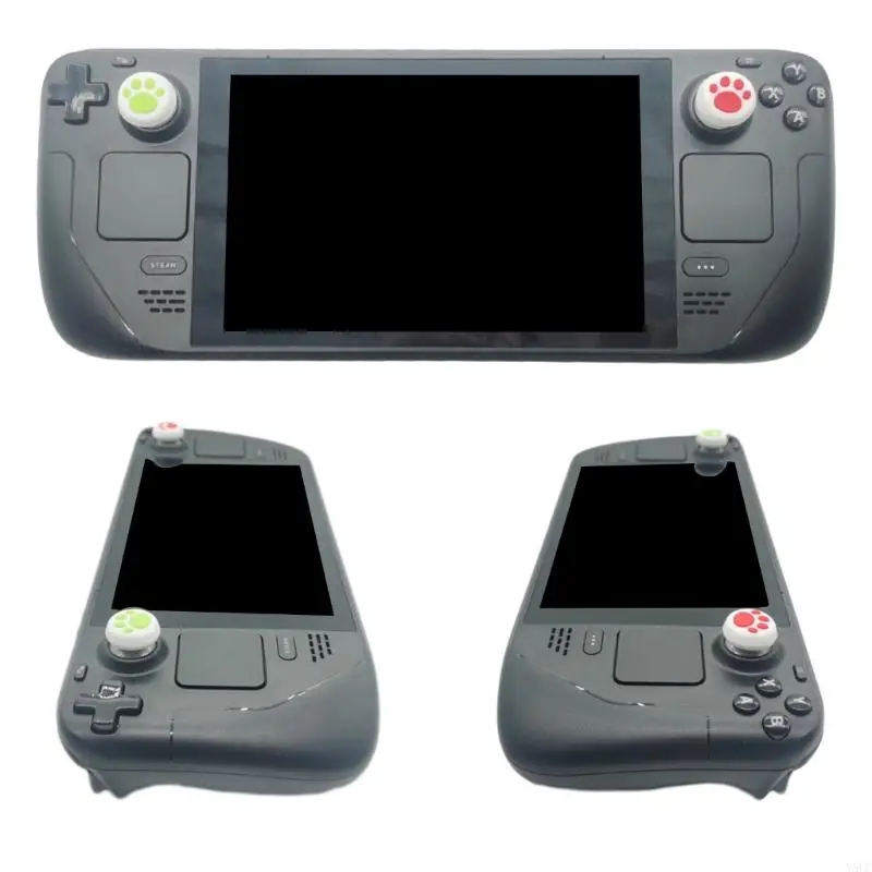 y5lc cat-claw joystick caps soft silicone thumb grip cover for steam deck button