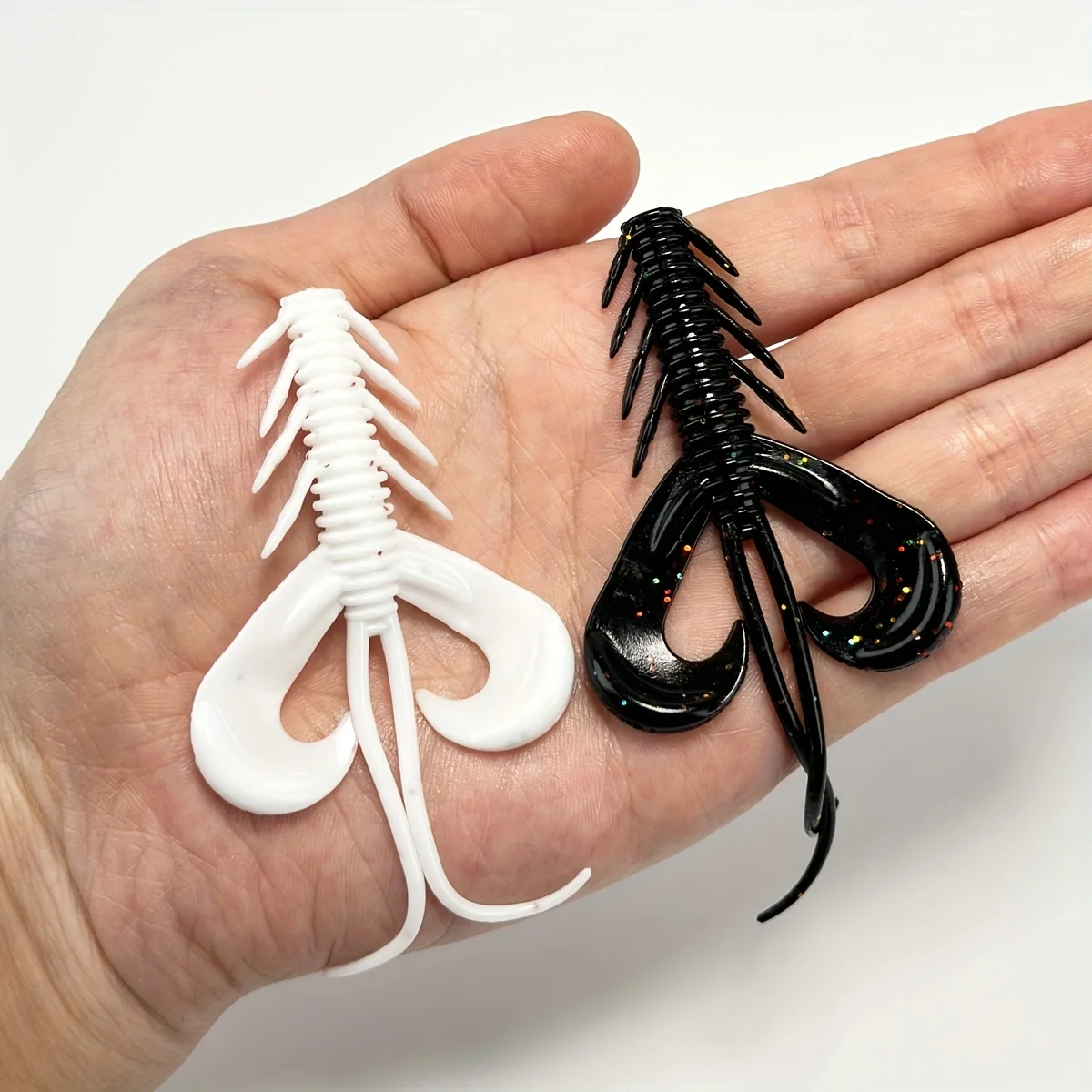 10 Stück 10 cm/3,7 cm große, simulierte Garnelen-Angelköder aus Silikon, schwimmender Wobbler-Angelköder aus weichem TPE-Material, Angelzubehör – Detail 7