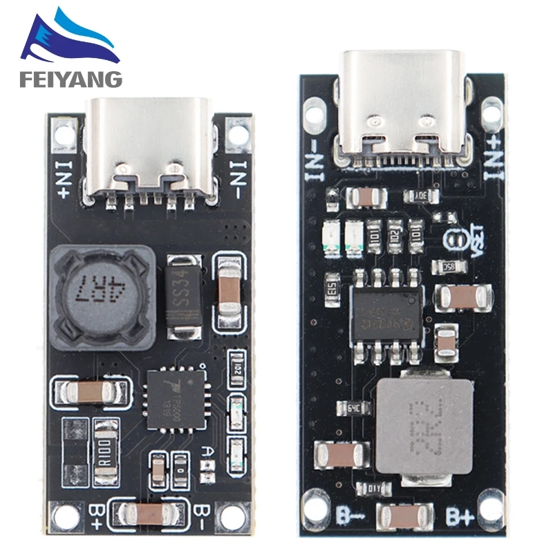 TP5100 Type-C USB Input High Current 1-3A Polymer Ternary Lithium Battery Quick Fast Charging Board IP2312 CC/CV Mode 5V To 4.2V