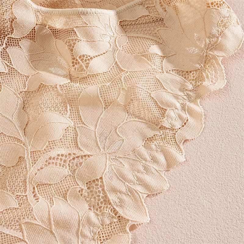 FINETOO 2 Stück Damen-Unterwäsche aus Satin mit Blumenspitze, sexy, aushöhlen, Höschen, solide, niedrige Taille, perspektivische Slips, Mädchen, weiche Dessous – Detail 18