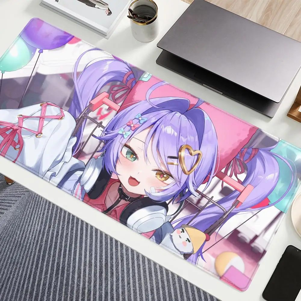 Large Speed 90x40cm Spirit Fox Girl Gaming Mouse Pad HD Print Non Slip Rubber Stitched Edge Oversized Desk Mat For PC Gamer
