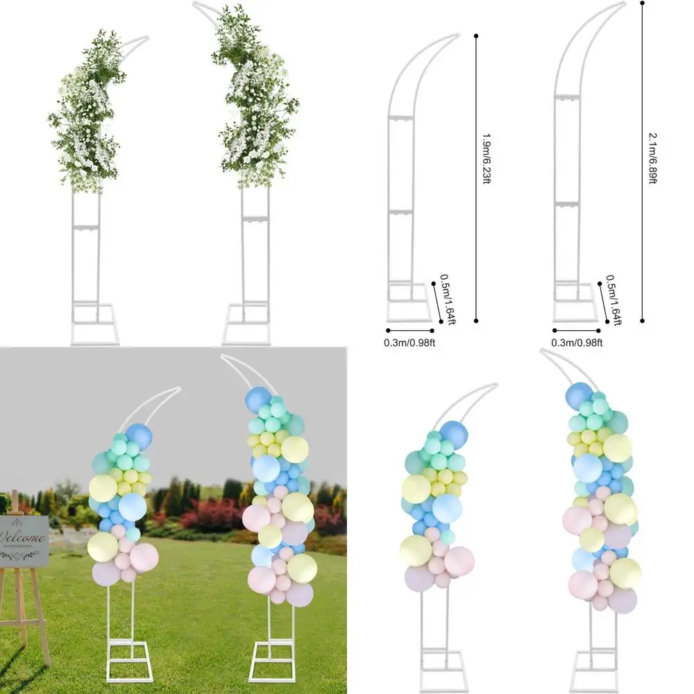 

Gold Wedding Arch Stands with Base, Set of 2 Tall Ceremony Arches for Weddings and Bridal Showers