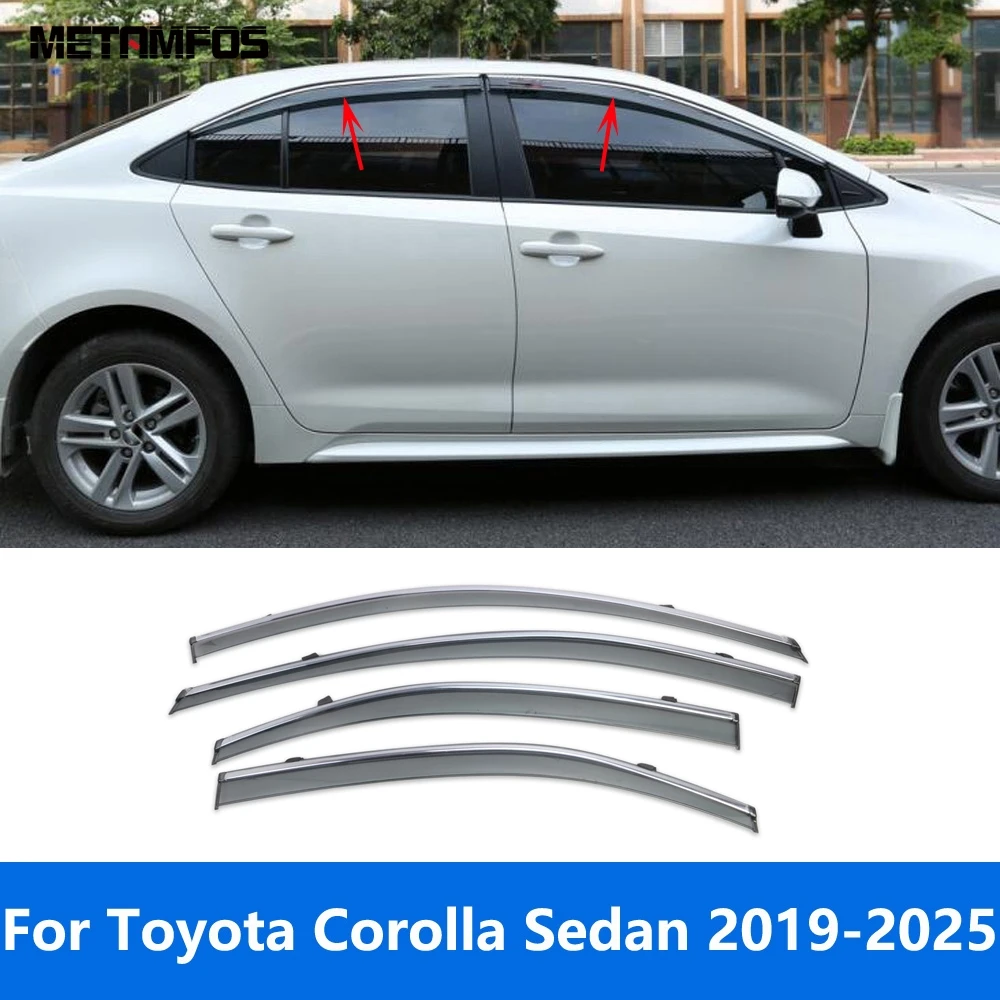 

Аксессуары для Toyota Corolla Sedan 2019-2023 2024 2025, оконный козырек, ветровой дефлектор, козырек от солнца, защита от дождя, тент, укрытие