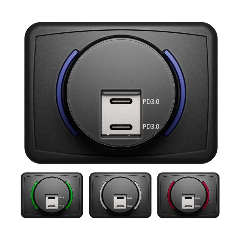 

Quick Charge PD 3.0 12V/24V Waterproof Boat Car Charger Type-C USB Car Socket Dual USB Motorcycle Charger Adapter Fast Charging