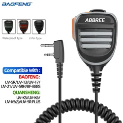 Baofeng BF-780 워키토키 스피커 마이크, 듀얼 PTT 방수 마이크, UV-5R BF-888S UV-82 UV-82 17 프로 양방향 라디오