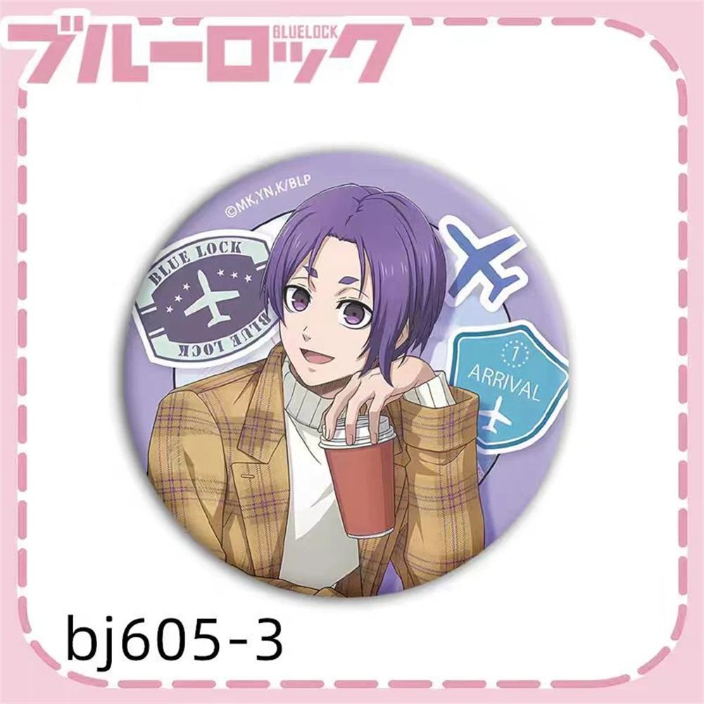 58mm Anime BLUE LOCK Itoshi Sae Mikage Reo Isagi Yoichi Cosplay COSTUME Badge Pin SPTE Tinplate Brooch Prop Gift