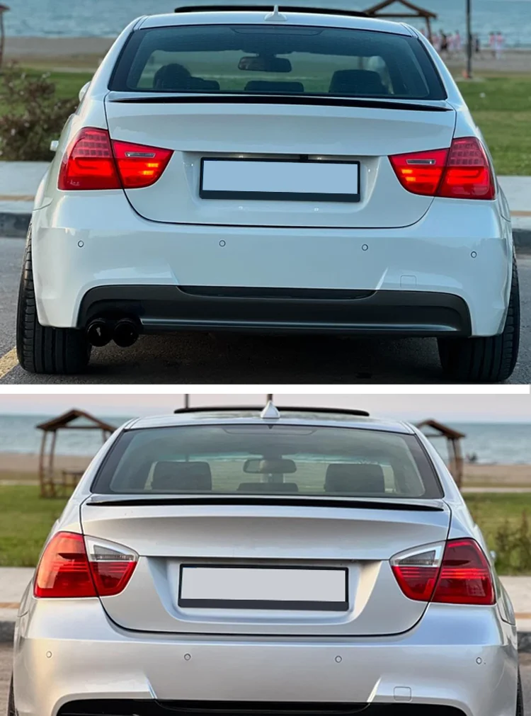 Für BMW Zubehör 3er Serie E90 E91 E30 E36 E46 F30 F31 G20 M3 Auto Heckklappenspoiler Flügel Lippe Hochglanz Schwarz – Detail 3