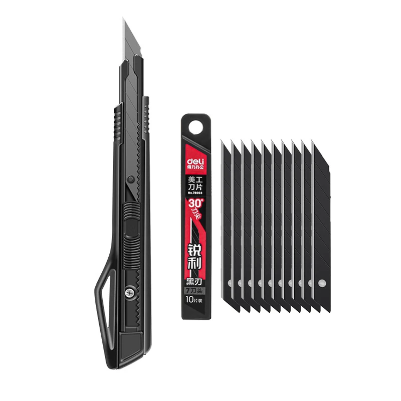 9mm Utility Messer Box Cutter,30 grad Winkel Sharp Präzise Carbon Stahl Klingen Selbst Locking Karton Paket Schneiden Opener