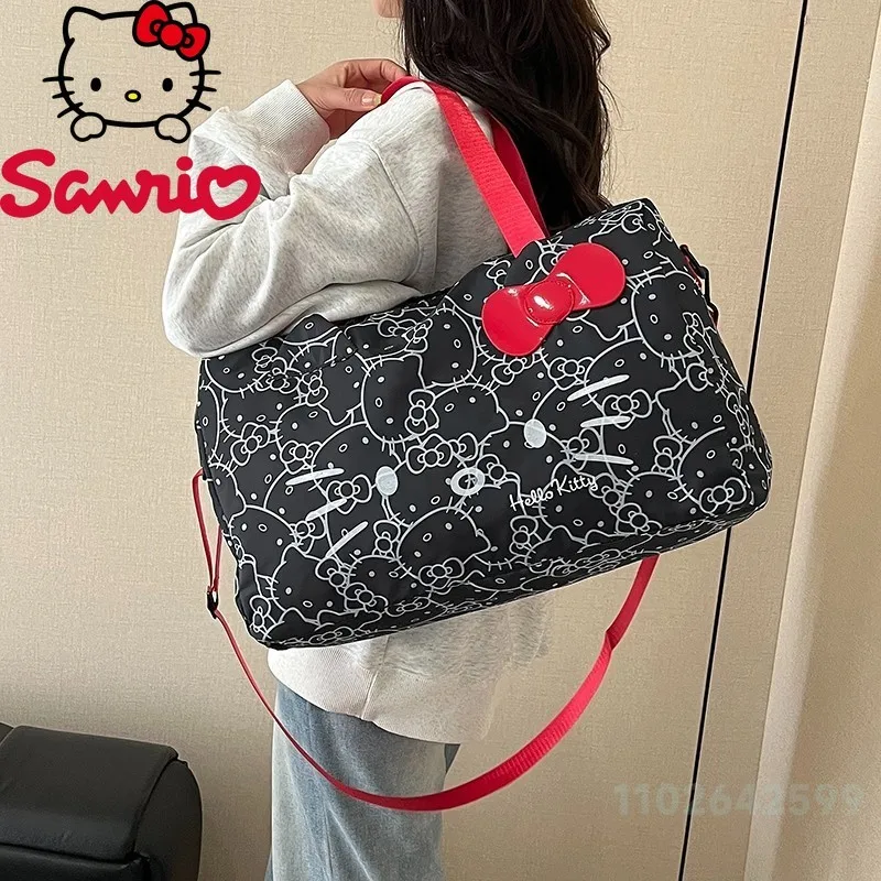 Hello Kitty 2025 New Business Travel Bag Fashionable High Quality Moving Packaging Bag Cartoon Large Capacity Family Storage Bag