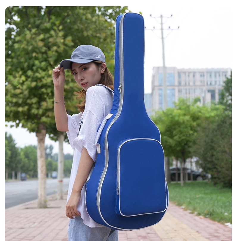 1 Stück 40/41 Zoll gepolsterte wasserabweisende dicke Akustikgitarren-Rucksack-Gigbag, Softcover-Gitarrentasche – Detail 11