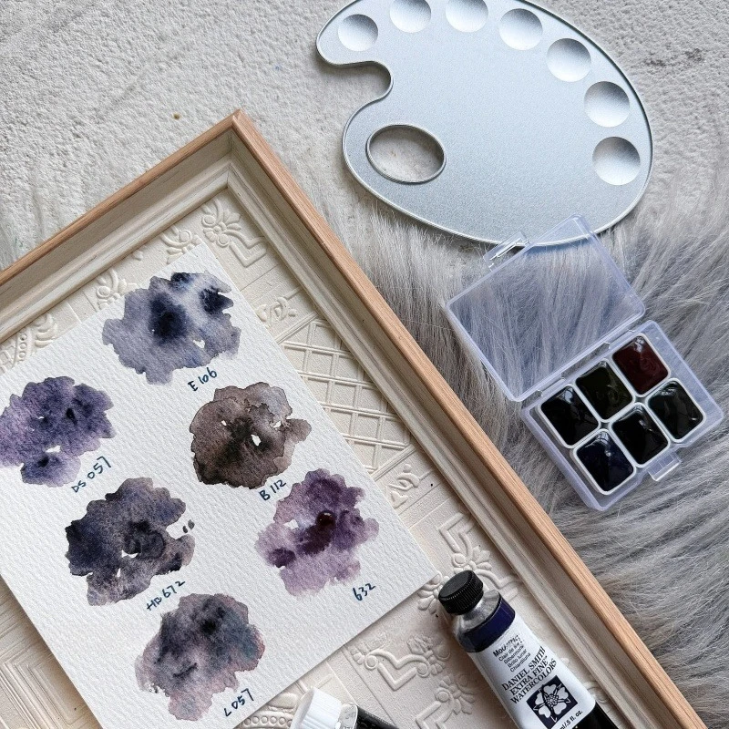 6 Colors Ds/White Night Precipitation Color0.5/1ML Master Grade Watercolor Pigment Subpackage Nail Art Watercolor Pigment